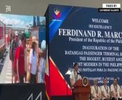 Marcos inaugurates new Batangas port&#60;br/&#62;&#60;br/&#62;President Ferdinand Marcos Jr. on Friday, April 26, 2024, leads the inauguration of the new and improved Batangas Passenger Terminal Building. The upgraded structure can now accommodate 8,000 passengers from the previous 2,500. This increases the Batangas Port’s annual passenger capacity from 4 million to 12.8 million.&#60;br/&#62;&#60;br/&#62;Video by Catherine Valente&#60;br/&#62;&#60;br/&#62;Subscribe to The Manila Times Channel - https://tmt.ph/YTSubscribe&#60;br/&#62; &#60;br/&#62;Visit our website at https://www.manilatimes.net&#60;br/&#62; &#60;br/&#62; &#60;br/&#62;Follow us: &#60;br/&#62;Facebook - https://tmt.ph/facebook&#60;br/&#62; &#60;br/&#62;Instagram - https://tmt.ph/instagram&#60;br/&#62; &#60;br/&#62;Twitter - https://tmt.ph/twitter&#60;br/&#62; &#60;br/&#62;DailyMotion - https://tmt.ph/dailymotion&#60;br/&#62; &#60;br/&#62; &#60;br/&#62;Subscribe to our Digital Edition - https://tmt.ph/digital&#60;br/&#62; &#60;br/&#62; &#60;br/&#62;Check out our Podcasts: &#60;br/&#62;Spotify - https://tmt.ph/spotify&#60;br/&#62; &#60;br/&#62;Apple Podcasts - https://tmt.ph/applepodcasts&#60;br/&#62; &#60;br/&#62;Amazon Music - https://tmt.ph/amazonmusic&#60;br/&#62; &#60;br/&#62;Deezer: https://tmt.ph/deezer&#60;br/&#62;&#60;br/&#62;Tune In: https://tmt.ph/tunein&#60;br/&#62;&#60;br/&#62;#themanilatimes &#60;br/&#62;#philippines&#60;br/&#62;#marcos &#60;br/&#62;#batangas &#60;br/&#62;