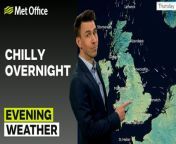 Chilly night to come, perhaps some frost. Some clear spells after – This is the Met Office UK Weather forecast for the evening of 24/04/24. Bringing you today’s weather forecast is Aidan McGivern.