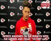 Kansas City Chiefs quarterback Patrick Mahomes discusses the team&#39;s upcoming rematch with the Las Vegas Raiders and Vegas&#39; &#92;