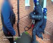 Police bodycam footage shows the moment officers ram the front door of an address, before finding a man in the bathroom amongst his £68,880 worth of cannabis plants.