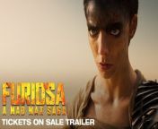 FURIOSA : A MAD MAX SAGA &#124; Tickets on Sale Trailer&#60;br/&#62;&#60;br/&#62;Witness the Epic Battle for the Wasteland. Tickets are on sale NOW. #FURIOSA : A MAD MAX SAGA - only in theaters May 24, Memorial Day Weekend. https://fandan.co/Furiosa-GS &#60;br/&#62;&#60;br/&#62;Anya Taylor-Joy and Chris Hemsworth star in Academy Award-winning mastermind George Miller’s “Furiosa: A Mad Max Saga,” the much-anticipated return to the iconic dystopian world he created more than 30 years ago with the seminal “Mad Max” films.Miller now turns the page again with an all-new original, standalone action adventure that will reveal the origins of the powerhouse character from the multiple Oscar-winning global smash “Mad Max: Fury Road.”The new feature from Warner Bros. Pictures and Village Roadshow Pictures is produced by Miller and his longtime partner, Oscar-nominated producer Doug Mitchell (“Mad Max: Fury Road,” “Babe”), under their Australian-based Kennedy Miller Mitchell banner. &#60;br/&#62;As the world fell, young Furiosa is snatched from the Green Place of Many Mothers and falls into the hands of a great Biker Horde led by the Warlord Dementus.Sweeping through the Wasteland, they come across the Citadel presided over by The Immortan Joe.While the two Tyrants war for dominance, Furiosa must survive many trials as she puts together the means to find her way home.&#60;br/&#62;Taylor-Joy stars in the title role, and along with Hemsworth, the film also stars Alyla Browne and Tom Burke. &#60;br/&#62;Miller penned the script with “Mad Max: Fury Road” co-writer Nico Lathouris.Miller’s behind-the-scenes creative team includes first assistant director PJ Voeten and second unit director and stunt coordinator Guy Norris, director of photography Simon Duggan (“Hacksaw Ridge,” “The Great Gatsby”), composer Tom Holkenborg, sound designer Robert Mackenzie, editor Eliot Knapman, visual effects supervisor Andrew Jackson and colorist Eric Whipp. The team also includes other longtime collaborators: production designer Colin Gibson, editor Margaret Sixel, sound mixer Ben Osmo, costume designer Jenny Beavan and makeup designer Lesley Vanderwalt, each of whom won an Oscar for their work on “Mad Max: Fury Road.” &#60;br/&#62;Warner Bros. Pictures Presents, in Association with Village Roadshow Pictures, A Kennedy Miller Mitchell Production, A George Miller Film, “Furiosa: A Mad Max Saga.”The film will be distributed worldwide by Warner Bros. Pictures, in theaters only nationwide on May 24, 2024 and internationally beginning on 22 May, 2024.