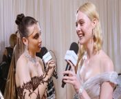 Elle Fanning talks with Emma Chamberlain at the 2024 Met Gala about her &#92;