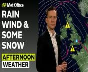 A persistent band of rain clears northwards across the north of Scotland, and another band of rain across Northern Ireland, north, central and eastern England follows behind. Elsewhere there will be scattered showers through the day, some thundery and with hail, particularly across south west England and Wales. A few bright spells will develop between the showers through the day. Another band of rain moves into the south of the UK overnight, with some snow over high ground. This is the Met Office UK Weather forecast for the afternoon of 27/03/24. Bringing you today’s weather forecast is Alex Deakin.