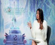 Melissa Nathoo sat down with the cast of Ghostbusters: Frozen Empire to find out what it was like starring the OG Ghostbusters, and what Paul Rudd is like as a dad from Finn Wolfhard and McKenna Grace. And then Paul made things take a weird turn... Report by Nathoom. Like us on Facebook at http://www.facebook.com/itn and follow us on Twitter at http://twitter.com/itn