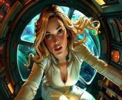 Prompt Midjourney : caucasian woman wearing an ivory tight suit, in a starship, epic, scifi, extremely detailed --no airplane, dial --ar 3:2 0550861 --style raw --sref https://s.mj.run/PxBLd21s6n4 --sv 1 --sw 250 --stylize 1000