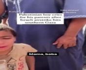 yt1s.com - Palestinian boy cries for parents after Israeli airstrike in Gaza shorts from 14 imgmaze boy com