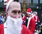 Hundreds of people dressed up as Santa Claus took part in a run on Sunday, in a town south of Copenhagen, to raise money for families in need during Christmas.