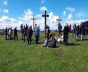 Members of a church in south Shropshire are preparing to take three crosses up a steep hill to mark Easter.&#60;br/&#62;This is a clip from last year&#39;s Easter service