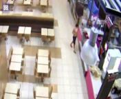 CCTV footage has captured a shirtless man who broke into a shopping centre in Victoria on Christmas day only to gorge on lollies, chocolates, cookies and icecream.