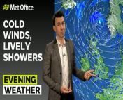 Showers and winds for much of the UK, as the cold front cleared – This is the Met Office UK Weather forecast for the evening of 22/03/24. Bringing you today’s weather forecast is Aidan McGivern.