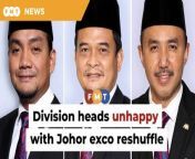 Sources say division leaders wanted those who held no posts at divisional level to be dropped as exco members.&#60;br/&#62;&#60;br/&#62;Read More: &#60;br/&#62;https://www.freemalaysiatoday.com/category/nation/2024/02/16/umno-division-chiefs-unhappy-with-reshuffled-johor-lineup/&#60;br/&#62;&#60;br/&#62;Laporan Lanjut: &#60;br/&#62;https://www.freemalaysiatoday.com/category/bahasa/tempatan/2024/02/16/ketua-bahagian-umno-tak-puas-hati-rombakan-exco-johor/&#60;br/&#62;&#60;br/&#62;Free Malaysia Today is an independent, bi-lingual news portal with a focus on Malaysian current affairs.&#60;br/&#62;&#60;br/&#62;Subscribe to our channel - http://bit.ly/2Qo08ry&#60;br/&#62;------------------------------------------------------------------------------------------------------------------------------------------------------&#60;br/&#62;Check us out at https://www.freemalaysiatoday.com&#60;br/&#62;Follow FMT on Facebook: http://bit.ly/2Rn6xEV&#60;br/&#62;Follow FMT on Dailymotion: https://bit.ly/2WGITHM&#60;br/&#62;Follow FMT on Twitter: http://bit.ly/2OCwH8a &#60;br/&#62;Follow FMT on Instagram: https://bit.ly/2OKJbc6&#60;br/&#62;Follow FMT on TikTok : https://bit.ly/3cpbWKK&#60;br/&#62;Follow FMT Telegram - https://bit.ly/2VUfOrv&#60;br/&#62;Follow FMT LinkedIn - https://bit.ly/3B1e8lN&#60;br/&#62;Follow FMT Lifestyle on Instagram: https://bit.ly/39dBDbe&#60;br/&#62;------------------------------------------------------------------------------------------------------------------------------------------------------&#60;br/&#62;Download FMT News App:&#60;br/&#62;Google Play – http://bit.ly/2YSuV46&#60;br/&#62;App Store – https://apple.co/2HNH7gZ&#60;br/&#62;Huawei AppGallery - https://bit.ly/2D2OpNP&#60;br/&#62;&#60;br/&#62;#FMTNews #Johor #Exco #Umno