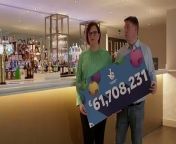Lancashire couple Richard and Debbie Nuttall have been named as the winners of a £61 million EuroMillions jackpot.&#60;br/&#62;&#60;br/&#62;The lucky couple, both aged 54 and from Colne, won the jackpot while sat in the sun on holiday in Fuerteventura on January 30.&#60;br/&#62;&#60;br/&#62;They are now looking forward to a lifetime of sunny days ahead with an incredible £61,708,231 in the bank.&#60;br/&#62;&#60;br/&#62;Lancashire&#39;s newest multi-millionares were revealed as the winners of the massive jackpot at a presentation at Mitton Hall Hotel in Clitheroe this morning.