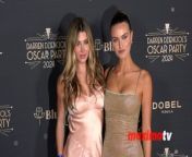 https://www.maximotv.com &#60;br/&#62;B-roll footage: Fashion models Gabrielle Opromolla (@gabrielleopro) and Serena Morizio (@serenamorizio) on the red carpet at Darren Dzienciol&#39;s annual Oscar Party on Friday, March 8, 2024, at a private residence in Bel Air, California, USA. This video is only available for editorial use in all media and worldwide. To ensure compliance and proper licensing of this video, please contact us. ©MaximoTV&#60;br/&#62;