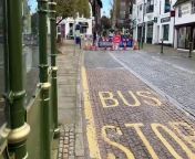 Roadway cobbles in Horsham&#39;s Carfax are currently being repaired. The road is scheduled to remain shut to traffic until March 10.