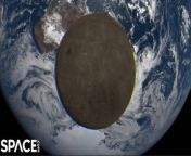 The DSCOVR satellite&#39;s Earth Polychromatic Imaging Camera (EPIC) captured the moon transit the Earth.&#60;br/&#62;&#60;br/&#62;Credit: Space.com &#124; footage courtesy: NASA EPIC Team &#124; produced &amp; edited by Steve Spaleta