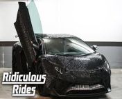 A 25-YEAR-OLD WOMAN in London has covered her Lamborghini Aventador in two million crystals. Daria Radionova spent over &#36;445,000 on the Lamborghini but refused to say how much it cost to apply the crystals to the car. The Aventador is Daria’s fourth crystal-covered car, after she was inspired by a pair of crystal-covered Louboutin shoes she owns. The spectacular car modification was accomplished by a team that included cake decorators and henna artists and took over three months to complete.