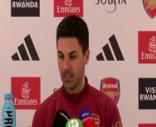 Arsenal boss Mikel Arteta on the fitness of Gabriel Martinelli and Bukayo Saka for their game with Brentford&#60;br/&#62;London Colney training centre, London, England