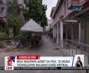 Hindi muna tatanggap ng mga bagong pasyenteng magpapa-confine ang Philippine General Hospital kasunod ng sumiklab na sunog kahapon.&#60;br/&#62;&#60;br/&#62;&#60;br/&#62;24 Oras is GMA Network’s flagship newscast, anchored by Mel Tiangco, Vicky Morales and Emil Sumangil. It airs on GMA-7 Mondays to Fridays at 6:30 PM (PHL Time) and on weekends at 5:30 PM. For more videos from 24 Oras, visit http://www.gmanews.tv/24oras.&#60;br/&#62;&#60;br/&#62;#GMAIntegratedNews #KapusoStream&#60;br/&#62;&#60;br/&#62;Breaking news and stories from the Philippines and abroad:&#60;br/&#62;GMA Integrated News Portal: http://www.gmanews.tv&#60;br/&#62;Facebook: http://www.facebook.com/gmanews&#60;br/&#62;TikTok: https://www.tiktok.com/@gmanews&#60;br/&#62;Twitter: http://www.twitter.com/gmanews&#60;br/&#62;Instagram: http://www.instagram.com/gmanews&#60;br/&#62;&#60;br/&#62;GMA Network Kapuso programs on GMA Pinoy TV: https://gmapinoytv.com/subscribe