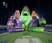 Full Highlights &#124; Quetta Gladiators vs Multan Sultans &#124; Match 30 &#124; HBL PSL 9 &#124; M1Z2U&#60;br/&#62;&#60;br/&#62;#HBLPSL9 &#124; #KhulKeKhel &#124; #QGvMS&#60;br/&#62;&#60;br/&#62;Pakistan Super League is a franchise T20 cricket tournament organized by the Pakistan Cricket Board. Top international and local cricketers represent six cities of Pakistan. &#60;br/&#62; &#60;br/&#62;All content is copyright protected &amp; managed by Dot Republic Media. &#60;br/&#62;Report piracy: antipiracy@dotrepublicmedia.com&#60;br/&#62;&#60;br/&#62;Don&#39;t miss the action and subscribe now