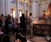 San Francisco&#39;s City Hall, Kris Perry and Sandy Stier become the first same-sex couple in California to legally marry following a major Supreme Court decision earlier this week that effectively overturned California&#39;s voter-approved ban on same-sex marriage.