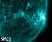Sunspot AR3256 erupted with an X1.2-class solar flare.&#60;br/&#62;NASA&#39;s Solar Dynamics Observatory captured the fireworks in multiple wavelengths. &#60;br/&#62;&#60;br/&#62;Credit: Space.com &#124; footage courtesy: NASA/SDO &#124; edited by Steve Spaleta
