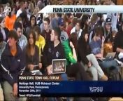 Penn State University held a town hall forum Wednesday night, where students asked questions about a variety of issues, including the child sex abuse scandal involving former assistant football coach Jerry Sandusky.