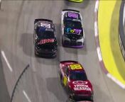 Justin Allgaier wheels his way to his first stage win in 2024 following his Stage 2 triumph over Dash 4 Cash contestant Aric Almirola at Martinsville Speedway.