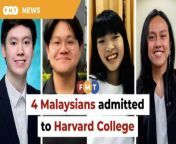 Among them are former FMT intern Thamini Vijeyasingam who spent six months on the Business Desk.&#60;br/&#62;&#60;br/&#62;&#60;br/&#62;Read More: https://www.freemalaysiatoday.com/category/nation/2024/04/07/4-malaysians-admitted-to-harvard-college/ &#60;br/&#62;&#60;br/&#62;Laporan Lanjut: https://www.freemalaysiatoday.com/category/bahasa/tempatan/2024/04/07/4-pelajar-malaysia-terpilih-ke-kolej-harvard/&#60;br/&#62;&#60;br/&#62;Free Malaysia Today is an independent, bi-lingual news portal with a focus on Malaysian current affairs.&#60;br/&#62;&#60;br/&#62;Subscribe to our channel - http://bit.ly/2Qo08ry&#60;br/&#62;------------------------------------------------------------------------------------------------------------------------------------------------------&#60;br/&#62;Check us out at https://www.freemalaysiatoday.com&#60;br/&#62;Follow FMT on Facebook: https://bit.ly/49JJoo5&#60;br/&#62;Follow FMT on Dailymotion: https://bit.ly/2WGITHM&#60;br/&#62;Follow FMT on X: https://bit.ly/48zARSW &#60;br/&#62;Follow FMT on Instagram: https://bit.ly/48Cq76h&#60;br/&#62;Follow FMT on TikTok : https://bit.ly/3uKuQFp&#60;br/&#62;Follow FMT Berita on TikTok: https://bit.ly/48vpnQG &#60;br/&#62;Follow FMT Telegram - https://bit.ly/42VyzMX&#60;br/&#62;Follow FMT LinkedIn - https://bit.ly/42YytEb&#60;br/&#62;Follow FMT Lifestyle on Instagram: https://bit.ly/42WrsUj&#60;br/&#62;Follow FMT on WhatsApp: https://bit.ly/49GMbxW &#60;br/&#62;------------------------------------------------------------------------------------------------------------------------------------------------------&#60;br/&#62;Download FMT News App:&#60;br/&#62;Google Play – http://bit.ly/2YSuV46&#60;br/&#62;App Store – https://apple.co/2HNH7gZ&#60;br/&#62;Huawei AppGallery - https://bit.ly/2D2OpNP&#60;br/&#62;&#60;br/&#62;#FMTNews #4Malaysians #HarvardCollege #HarvardCollege