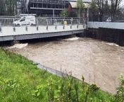 High river levels at Pulrose Bridge on morning of April 9, 2024