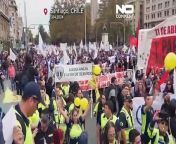 Thousands of Chileans demonstrated in Santiago on Thursday.