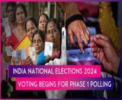 Voting for the first phase of India National Elections 2024 began on April 19. Voting for Lok Sabha polls is being conducted for 102 parliamentary constituencies spread over 21 states and Union Territories. The mega seven-phase electoral exercise commenced at 7 am on April 19 and will continue till 6 pm Voting is taking place at a time when opposition leaders, including Delhi Chief Minister Arvind Kejriwal are in jail. A total of 16.63 crore voters are going to vote in the first phase of Lok Sabha polls, deciding the fate of 1625 candidates. Watch the video to know more.&#60;br/&#62;