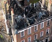 Drone footage shows destruction to historic London pub caused by huge fire from tamara pub