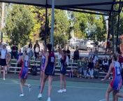 Final quarter action from the round two BFNL A-grade netball contest between Sandhurst and Gisborne at the QEO.&#60;br/&#62;The Bulldogs won by four goals.&#60;br/&#62;Full time score: Gisborne 42 - Sandhurst 38.&#60;br/&#62;