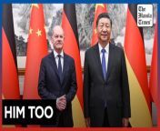 German chancellor presses China on Russia&#39;s invasion of Ukraine&#60;br/&#62;&#60;br/&#62;German Chancellor Olaf Scholz asks Chinese leader Xi Jinping on Tuesday April 16 2024 to pressure Russia to end its &#39;insane campaign&#39; in Ukraine, the latest in a parade of European leaders and senior officials to make such an appeal. The Chinese side gave no sign of any change in its position, which has been to blame Europe and the US for prolonging the fighting by supplying Ukraine with weapons and calling for peace negotiations that recognize Russian as well as Ukrainian concerns.&#60;br/&#62;&#60;br/&#62;Photos by AP&#60;br/&#62;&#60;br/&#62;Subscribe to The Manila Times Channel - https://tmt.ph/YTSubscribe &#60;br/&#62;Visit our website at https://www.manilatimes.net &#60;br/&#62; &#60;br/&#62;Follow us: &#60;br/&#62;Facebook - https://tmt.ph/facebook &#60;br/&#62;Instagram - https://tmt.ph/instagram &#60;br/&#62;Twitter - https://tmt.ph/twitter &#60;br/&#62;DailyMotion - https://tmt.ph/dailymotion &#60;br/&#62; &#60;br/&#62;Subscribe to our Digital Edition - https://tmt.ph/digital &#60;br/&#62; &#60;br/&#62;Check out our Podcasts: &#60;br/&#62;Spotify - https://tmt.ph/spotify &#60;br/&#62;Apple Podcasts - https://tmt.ph/applepodcasts &#60;br/&#62;Amazon Music - https://tmt.ph/amazonmusic &#60;br/&#62;Deezer: https://tmt.ph/deezer &#60;br/&#62;Tune In: https://tmt.ph/tunein&#60;br/&#62; &#60;br/&#62;#TheManilaTimes &#60;br/&#62;#worldnews&#60;br/&#62;#germany&#60;br/&#62;#china&#60;br/&#62;
