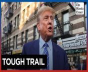 Trump goes from court to campaign at a bodega in Democratic turf&#60;br/&#62;&#60;br/&#62;Fresh from a Manhattan courtroom, Donald Trump visits a New York bodega where a man was stabbed to death, a stark pivot for the former president as he juggles being a criminal defendant and the Republican challenger intent on blaming President Joe Biden for crime.&#60;br/&#62;The visit was Trump&#39;s first campaign appearance since his criminal hush money trial began, making the presumptive GOP nominee the first former president in US history to stand criminal trial.&#60;br/&#62;&#60;br/&#62;Photos by AP&#60;br/&#62;&#60;br/&#62;Subscribe to The Manila Times Channel - https://tmt.ph/YTSubscribe &#60;br/&#62;Visit our website at https://www.manilatimes.net &#60;br/&#62; &#60;br/&#62;Follow us: &#60;br/&#62;Facebook - https://tmt.ph/facebook &#60;br/&#62;Instagram - https://tmt.ph/instagram &#60;br/&#62;Twitter - https://tmt.ph/twitter &#60;br/&#62;DailyMotion - https://tmt.ph/dailymotion &#60;br/&#62; &#60;br/&#62;Subscribe to our Digital Edition - https://tmt.ph/digital &#60;br/&#62; &#60;br/&#62;Check out our Podcasts: &#60;br/&#62;Spotify - https://tmt.ph/spotify &#60;br/&#62;Apple Podcasts - https://tmt.ph/applepodcasts &#60;br/&#62;Amazon Music - https://tmt.ph/amazonmusic &#60;br/&#62;Deezer: https://tmt.ph/deezer &#60;br/&#62;Tune In: https://tmt.ph/tunein&#60;br/&#62; &#60;br/&#62;#TheManilaTimes&#60;br/&#62;#worldnews &#60;br/&#62;#donaldtrump
