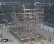 Bernabéu preparing the stage for Taylor Swift from nude stage danc