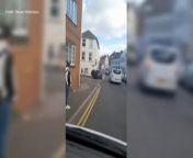 A man was hit in the head in a street attack in Folkestone captured on video and police are appealing for help to identify those involved.