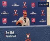 Tony Elliott comments on the performance of the Virginia offense line against Richmond.