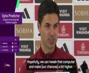 Arsenal&#39;s Mikel Arteta joked the Opta supercomputer needs updating because the Gunners have a low chance of winning the title.