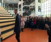 The Prince of Wales visits the West Midlands to learn about initiatives across the region that are supporting people’s mental health and wellbeing. Prince William&#39;s first stop was at the St Michael&#39;s Church of England High School in Sandwell where he spoke with the pupils and even shared his daughter Princess Charlotte&#39;s favourite &#39;dad joke&#39;. Report by Czubalam. Like us on Facebook at http://www.facebook.com/itn and follow us on Twitter at http://twitter.com/itn