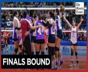 Choco Mucho finals bound&#60;br/&#62;&#60;br/&#62;Sisi Rondina exploded with a game-high of 32 points on 30 attacks, a block, and an ace lifted Choco Mucho past Petro Gazz, SCORE, to secure their finals slot in the Premier Volleyball League (PVL) 2024 All-Filipino Conference at the Smart Araneta Coliseum on Sunday, May 5. &#60;br/&#62; &#60;br/&#62;Choco Mucho will face its sister team Creamline again in the finals.&#60;br/&#62;&#60;br/&#62;Video by Nicole Anne D.G. Bugauisan&#60;br/&#62;&#60;br/&#62;Subscribe to The Manila Times Channel - https://tmt.ph/YTSubscribe&#60;br/&#62; &#60;br/&#62;Visit our website at https://www.manilatimes.net&#60;br/&#62; &#60;br/&#62; &#60;br/&#62;Follow us: &#60;br/&#62;Facebook - https://tmt.ph/facebook&#60;br/&#62; &#60;br/&#62;Instagram - https://tmt.ph/instagram&#60;br/&#62; &#60;br/&#62;Twitter - https://tmt.ph/twitter&#60;br/&#62; &#60;br/&#62;DailyMotion - https://tmt.ph/dailymotion&#60;br/&#62; &#60;br/&#62; &#60;br/&#62;Subscribe to our Digital Edition - https://tmt.ph/digital&#60;br/&#62; &#60;br/&#62; &#60;br/&#62;Check out our Podcasts: &#60;br/&#62;Spotify - https://tmt.ph/spotify&#60;br/&#62; &#60;br/&#62;Apple Podcasts - https://tmt.ph/applepodcasts&#60;br/&#62; &#60;br/&#62;Amazon Music - https://tmt.ph/amazonmusic&#60;br/&#62; &#60;br/&#62;Deezer: https://tmt.ph/deezer&#60;br/&#62;&#60;br/&#62;Tune In: https://tmt.ph/tunein&#60;br/&#62;&#60;br/&#62;#themanilatimes &#60;br/&#62;#philippines&#60;br/&#62;#volleyball &#60;br/&#62;#sports&#60;br/&#62;