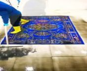 Blue traditional rug cleaning #asmr #carpetcleaning #satisfying #oddlysatisfying #top #oddly from celaine asmr