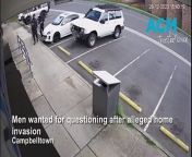 Police have released CCTV footage of two men wanted for questioning in relation to an alleged armed home invasion in Campbelltown on December 28, 2023.
