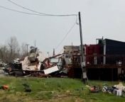 Severe storms and possible tornados rip through the Ohio Valley, USA causing damage and power outages. &#60;br/&#62;&#60;br/&#62;The extreme weather affected the states Kentucky, Ohio, West Virginia and Indiana.&#60;br/&#62;&#60;br/&#62;Video from Hanging Rock, Ohio, shows extensive damage to trailers with debris strewn across the ground. &#60;br/&#62;&#60;br/&#62;Mindy Broughton, who filmed the footage, can be heard saying: &#92;
