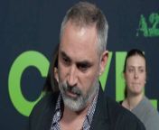 Director Alex Garland admits to THR on the red carpet of the Civil War premiere that he feels strange releasing this film during an election year. Plus, he shares his reasoning for paring up California and Texas.