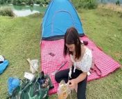 Relaxing camping and grilling fish #credit - Sofia solo camp